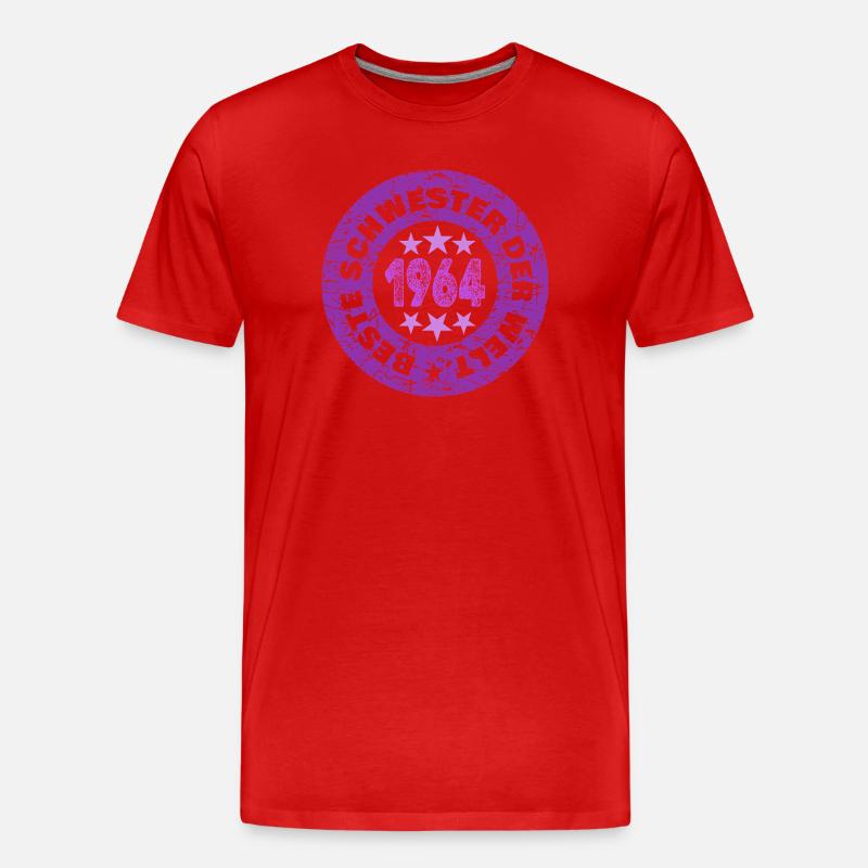 Schwester 1964 - Männer Premium Bio T-Shirt - Rot