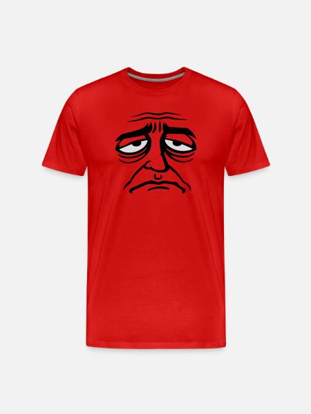 Grumpy sad disappointed face funny - Men's Premium Organic T-Shirt - red