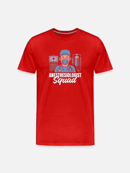 Anesthesiologist Squad Anesthesia - Men's Premium Organic T-Shirt - red