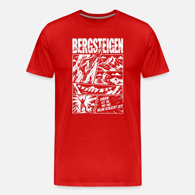 Bergsteigen Abenteuer Klettern Aussicht - Männer Premium Bio T-Shirt - Rot