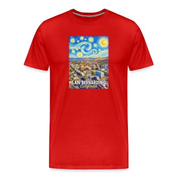 Sternenhimmel San Bernardino - Männer Premium Bio T-Shirt - Rot - Vorne - Damien (186cm)
