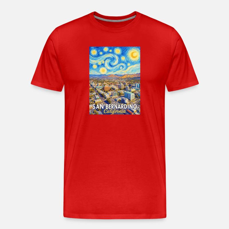 Sternenhimmel San Bernardino - Männer Premium Bio T-Shirt - Rot