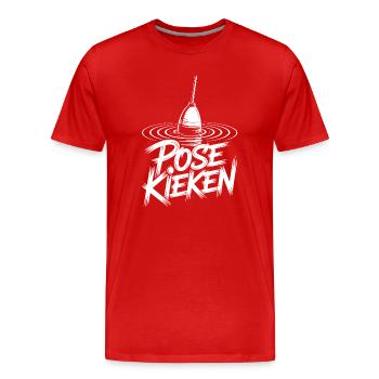 Fishing Pose Humor - Men's Premium Organic T-Shirt - red - Front - Damien (186cm)