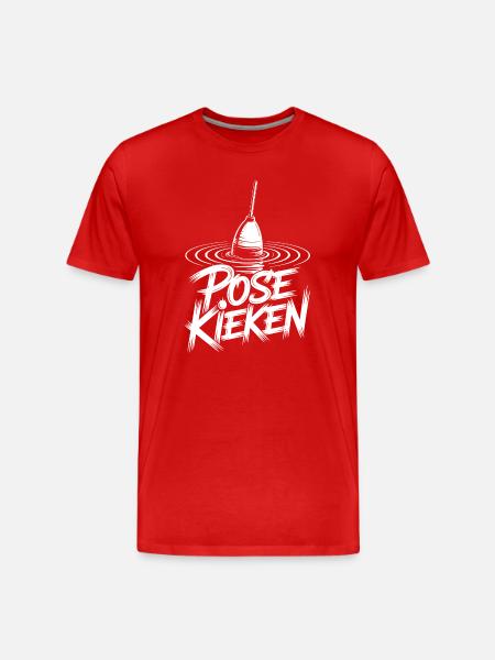 Fishing Pose Humor - Men's Premium Organic T-Shirt - red