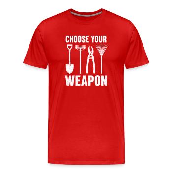 Choisissez votre t-shirt d’outil de jardin d’arme - T-shirt bio Premium Homme - rouge - Devant - Damien (186cm)