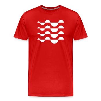 Wavy Stripe Mosaic - Men's Premium Organic T-Shirt - red - Front - Damien (186cm)