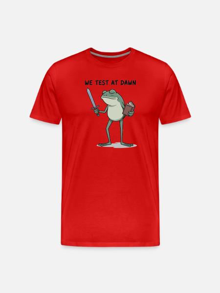 We Test at Dawn Frog Knight - Men's Premium Organic T-Shirt - red