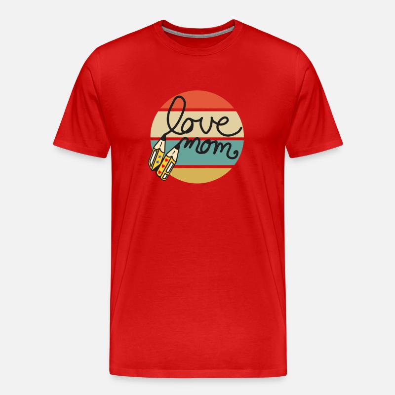 love mom  - Männer Premium Bio T-Shirt - Rot