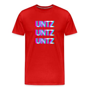UNTZ Festival Rave Techno Design - T-shirt bio Premium Homme - rouge - Devant - Damien (186cm)