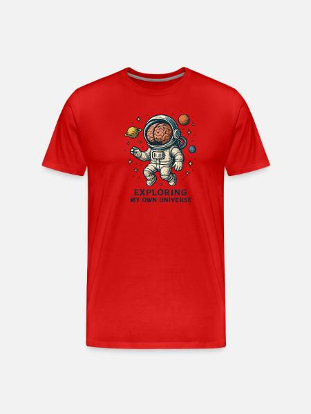 Cosmic head astronaut - Men's Premium Organic T-Shirt - red