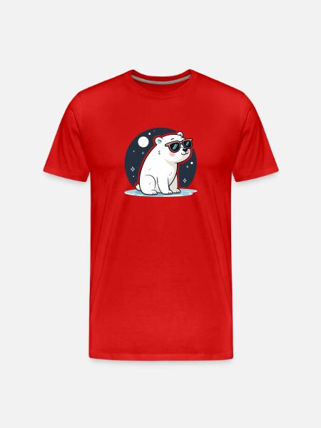 Rote Eisbär-Kosmische Brille - Männer Premium Bio T-Shirt - Rot