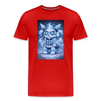 Chien Robo en Cristal de Glace - T-shirt bio Premium Homme - rouge - Devant - Damien (186cm)