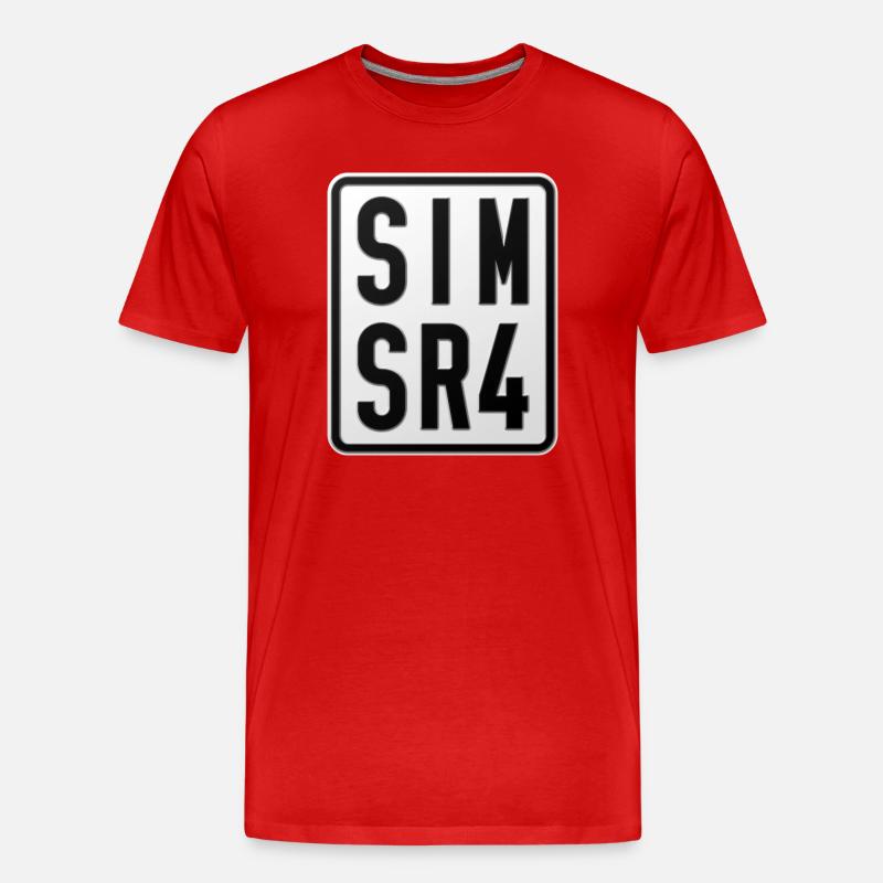 Simson SR4 Moped Kennzeichen - Männer Premium Bio T-Shirt - Rot