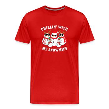 Relaxer avec mes bonshommes de neige - T-shirt bio Premium Homme - rouge - Devant - Damien (186cm)