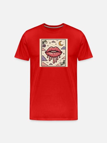 Mouth melts night sky - Men's Premium Organic T-Shirt - red
