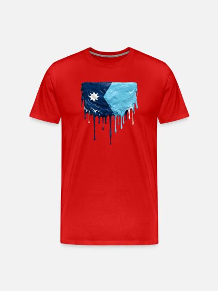 Leaking Flag of Minnesota - Men's Premium Organic T-Shirt - red