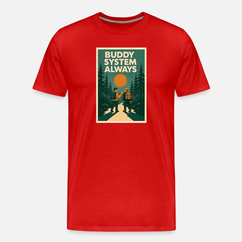 Always Buddy System | Scouts - Men's Premium Organic T-Shirt - red