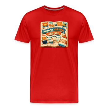 Souvenirs collants | Scrapbooking - T-shirt bio Premium Homme - rouge - Devant - Damien (186cm)