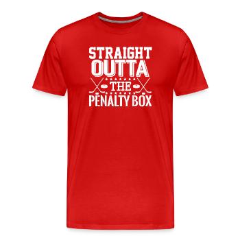 Direkt aus der Strafbank - Männer Premium Bio T-Shirt - Rot - Vorne - Damien (186cm)