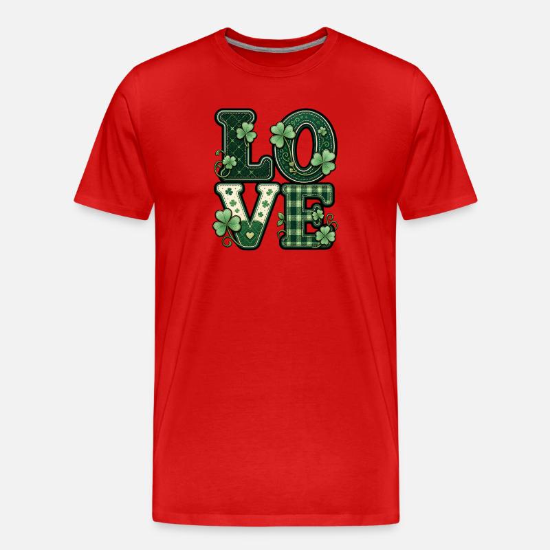 Love St Patricks Day - Männer Premium Bio T-Shirt - Rot