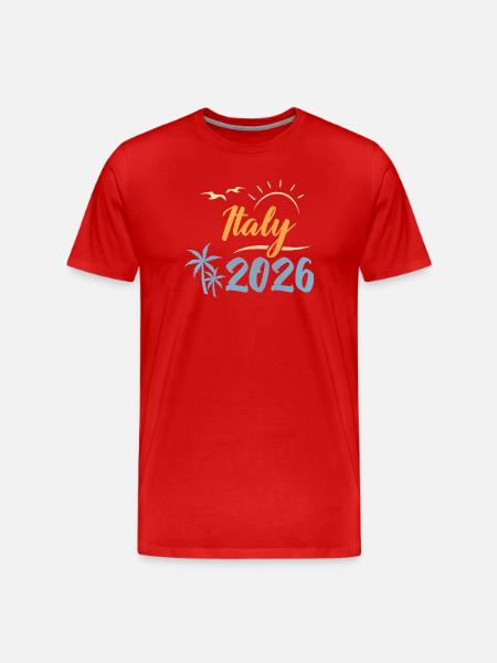 Italy 2026 - Men's Premium Organic T-Shirt - red