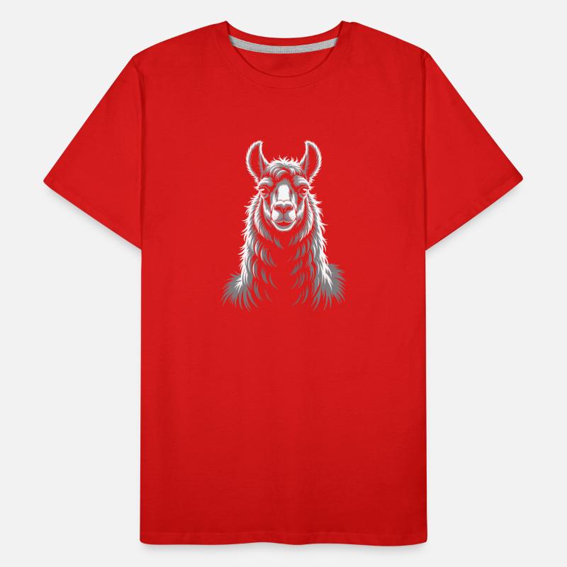 Portrait de lama T-shirt bio Premium Homme