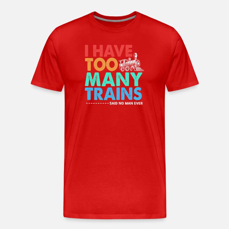 Modelleisenbahn Modellbau Modellbauer - Männer Premium Bio T-Shirt - Rot