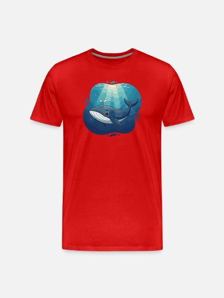 Oceanic whale in sunlight - Men's Premium Organic T-Shirt - red
