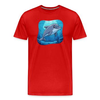 Dauphin dans la lumière de la mer - T-shirt bio Premium Homme - rouge - Devant - Damien (186cm)