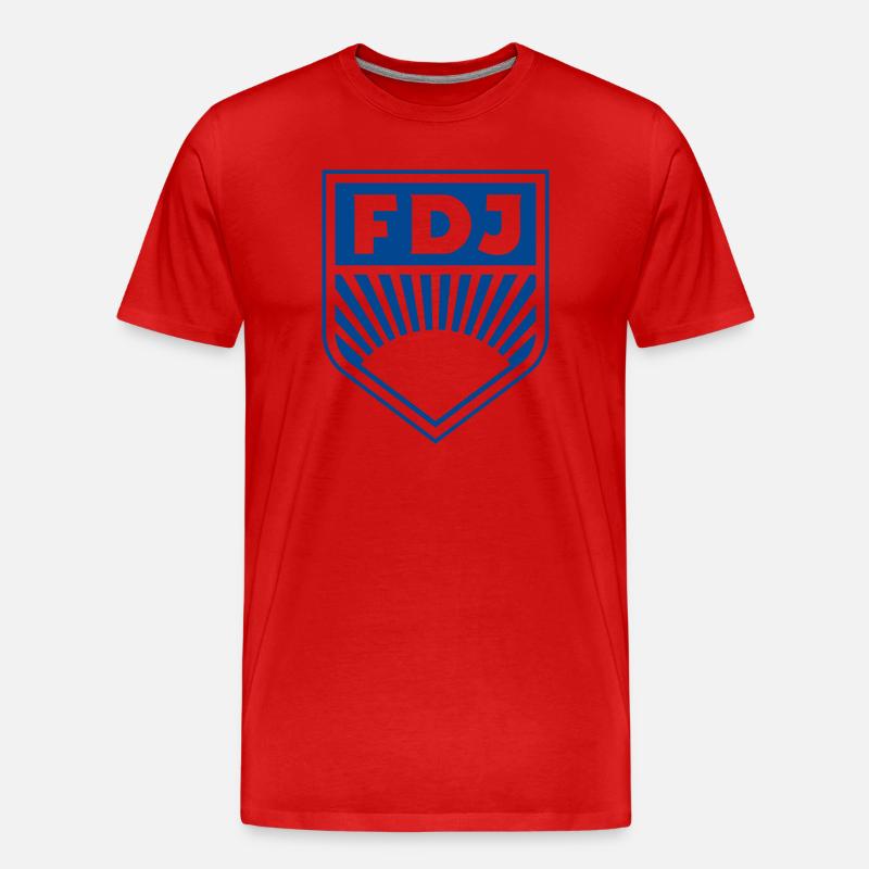 FDJ - Freie Deutsche Jugend Abzeichen (einfarbig) - Männer Premium Bio T-Shirt - Rot