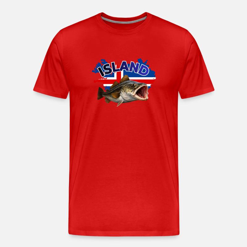 Iceland Cod Fishing - Men's Premium Organic T-Shirt - red