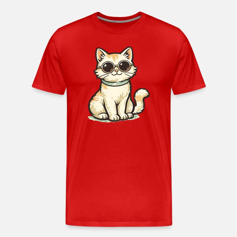 Chat cool - T-shirt bio Premium Homme - rouge