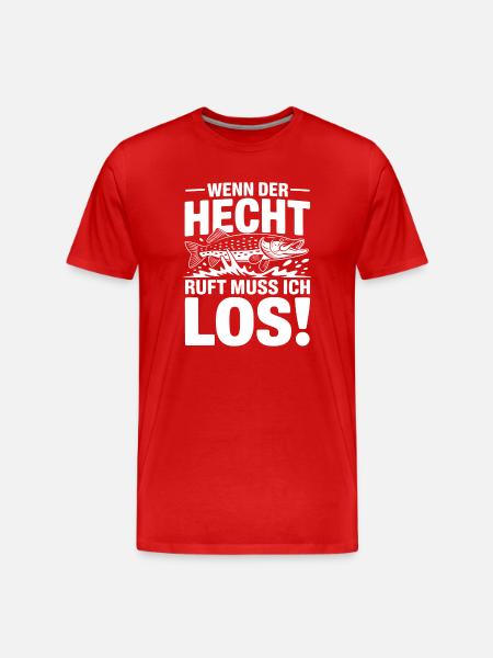 Der Hecht ruft! - Männer Premium Bio T-Shirt - Rot