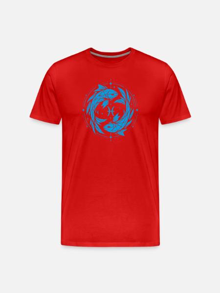 Pisces Symbol – Gentle & Modern - Men's Premium Organic T-Shirt - red