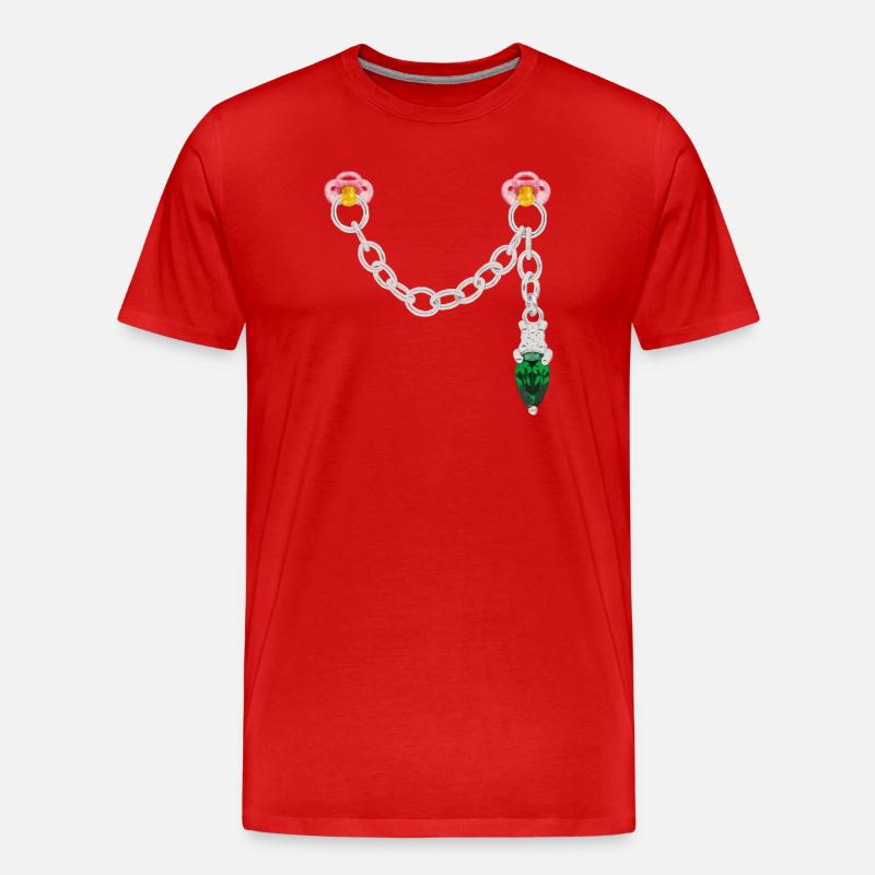 Silberner Steckverbinder - Männer Premium Bio T-Shirt - Rot