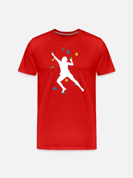 Climbing Wall Man White – Boulder Style - Men's Premium Organic T-Shirt - red