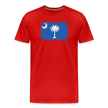 South Carolina Flag Distressed Vintage South - Men's Premium Organic T-Shirt - red - Front - Damien (186cm)