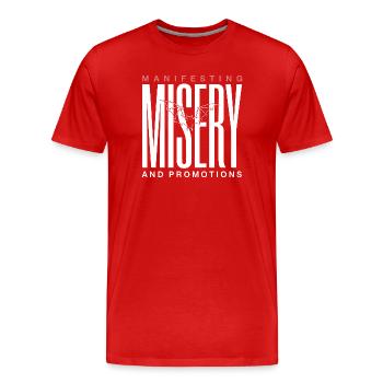 Graphique de la Chauve-souris de la Victoire manifestant - T-shirt bio Premium Homme - rouge - Devant - Damien (186cm)