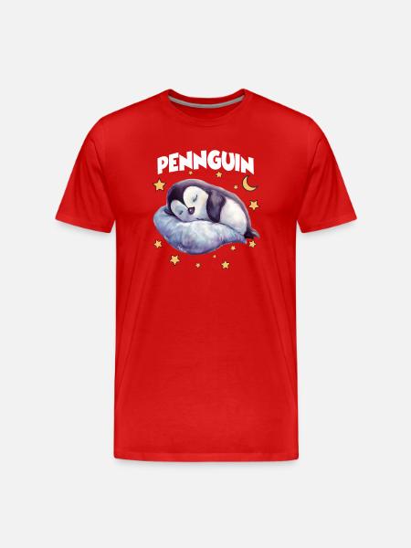 PennguinPinguin Pyjama Pennguin Langschläfer - Männer Premium Bio T-Shirt - Rot