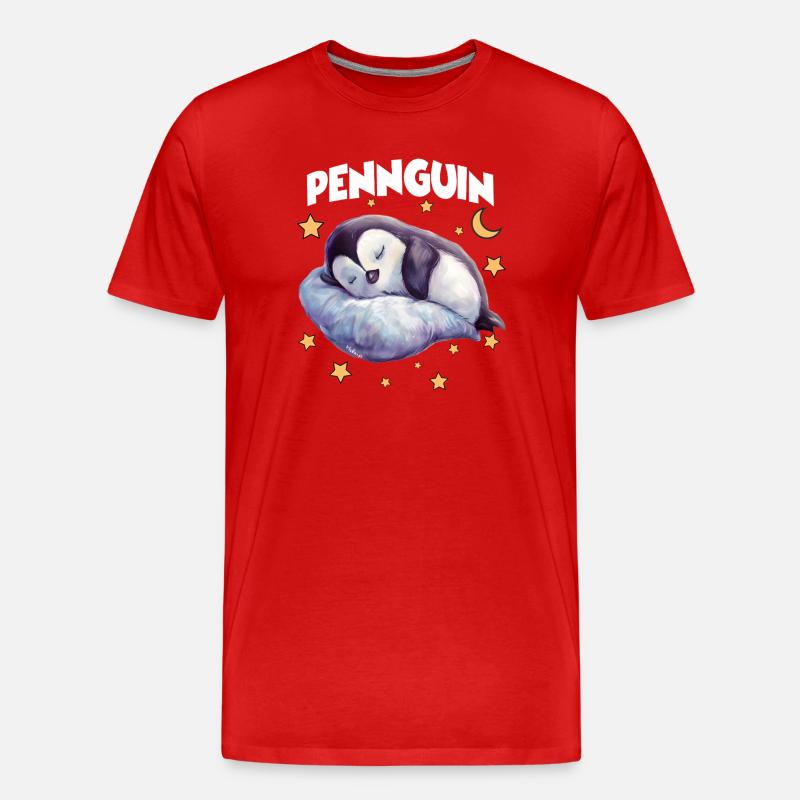 PennguinPenguin Pajamas Pennguin Late Riser - Men's Premium Organic T-Shirt - red