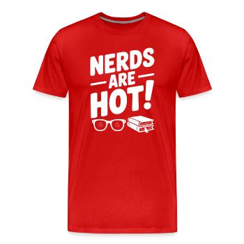 Nerds sind heiß! - Männer Premium Bio T-Shirt - Rot - Vorne - Damien (186cm)