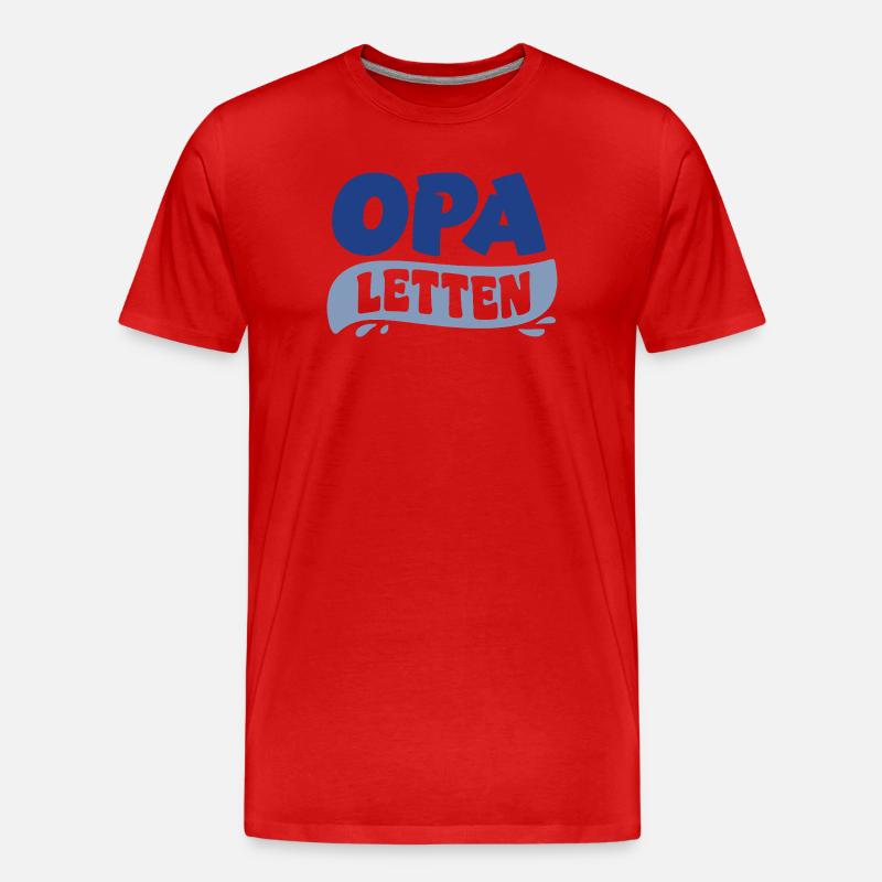 Opa Letten Badeschlappen - Männer Premium Bio T-Shirt - Rot