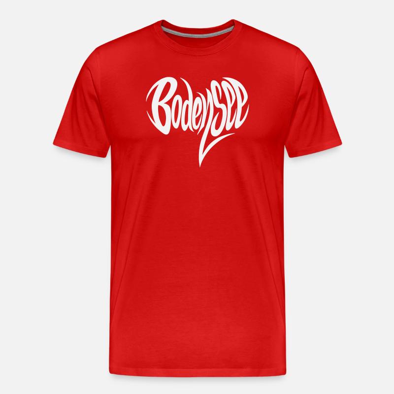 Lake Constance Flowing Lettering - Men's Premium Organic T-Shirt - red