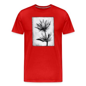 Chardon - œuvres sculptées à la main - T-shirt bio Premium Homme - rouge - Devant - Damien (186cm)