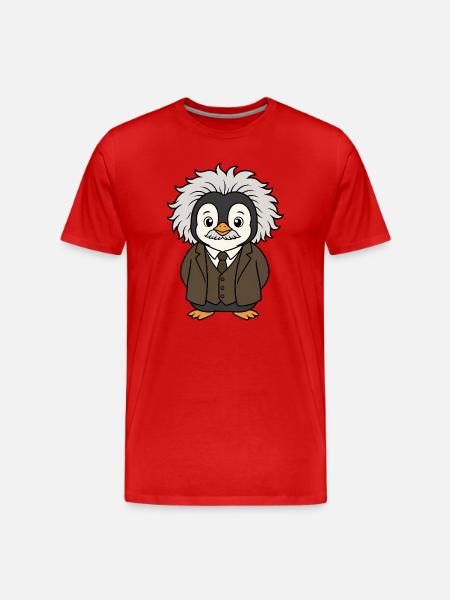 Funny Penguin Physicist Science Professor - Men's Premium Organic T-Shirt - red