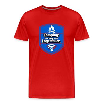 Feu de camp de camping - T-shirt bio Premium Homme - rouge - Devant - Damien (186cm)