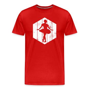 Ballet Girl Drawing - Men's Premium Organic T-Shirt - red - Front - Damien (186cm)