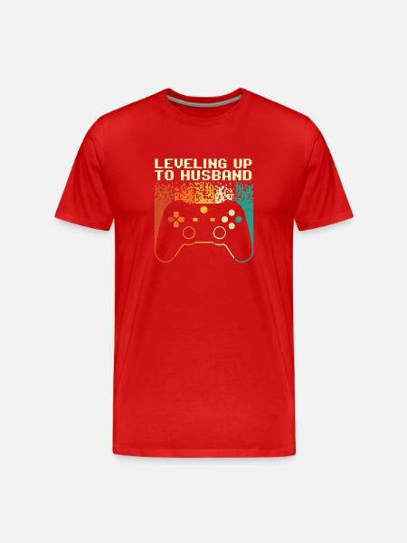 Aufstieg zum Ehemann-Gamer-Junggesellenabschied - Männer Premium Bio T-Shirt - Rot