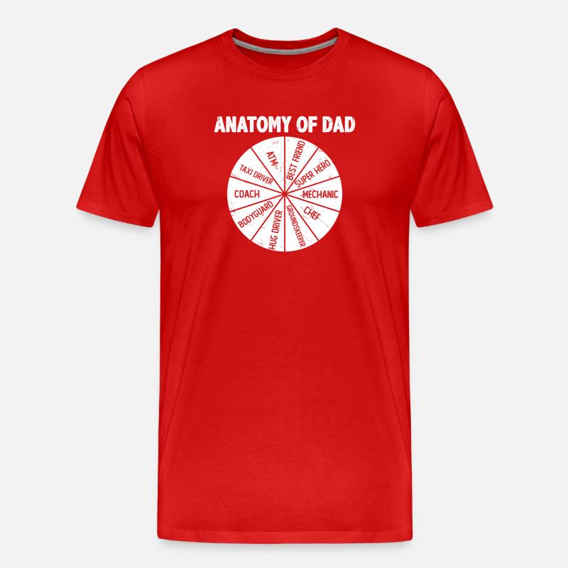 Anatomie des Papas – Rad der Hobbys - Männer Premium Bio T-Shirt - Rot