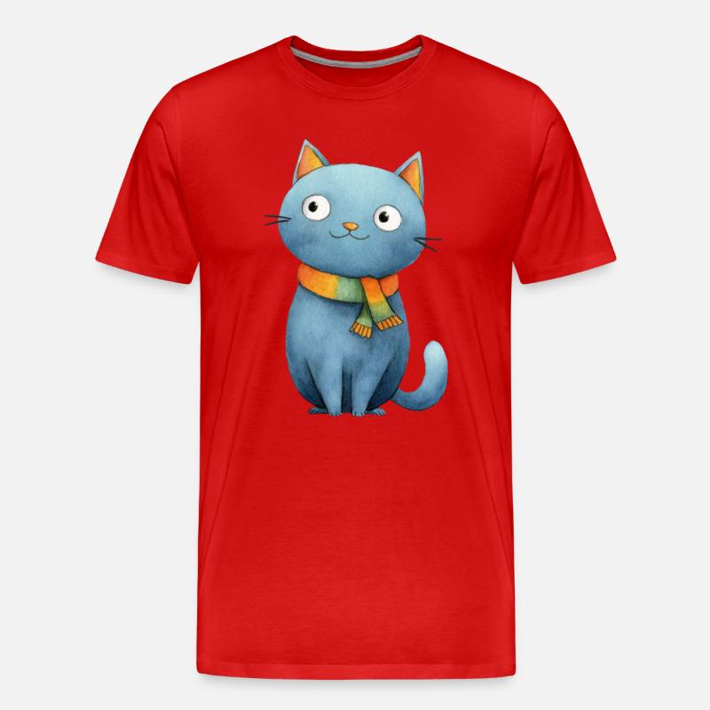 Petit chat style conte magique - T-shirt bio Premium Homme - rouge